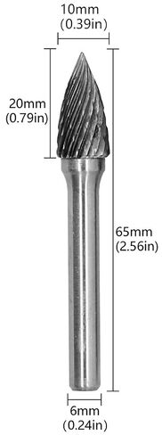 Tungsten Carbide Burr Rotary File Pointed Tree Shape Double Cut with 1/4''Shank,Die Grinder Bit for Metals, Rotary File Tree Pointed Shape, Grinding Burr bit for Die Grinder Drill Bit in Kuwait
