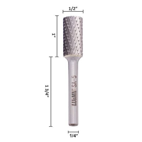 Tungsten Carbide Burr Set (6PCS) – SA-5 Cylinder & SC-5 Radius End, Double Cut, 1/4" Shank for Die Grinder – Metal Carving, Engraving, Polishing, Drilling By LU&MN in Kuwait