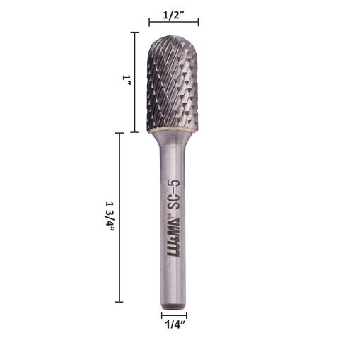 Tungsten Carbide Burr Set (6PCS) – SA-5 Cylinder & SC-5 Radius End, Double Cut, 1/4" Shank for Die Grinder – Metal Carving, Engraving, Polishing, Drilling By LU&MN in Kuwait