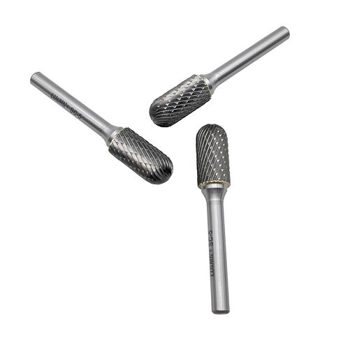 Tungsten Carbide Burr Set (6PCS) – SA-5 Cylinder & SC-5 Radius End, Double Cut, 1/4" Shank for Die Grinder – Metal Carving, Engraving, Polishing, Drilling By LU&MN in Kuwait
