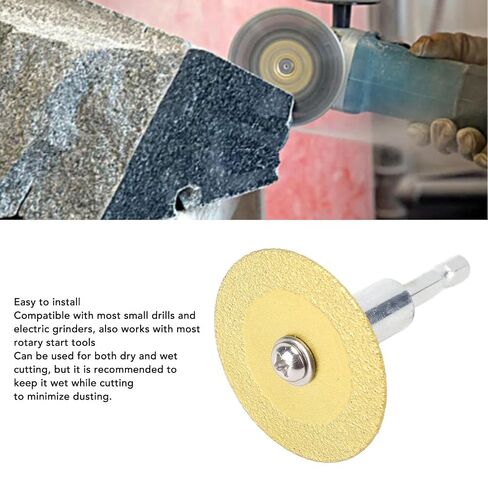 TOPINCN 1/4 Inch Hex Shank Blades, Diamondes Cutting Wheel, Rotarys Tool Slitting Disc Accessories, PVC Pipe Cutter Blades, Multi Purpose Stone Trimming Disc for DIY Use (6cm Pole) in Kuwait