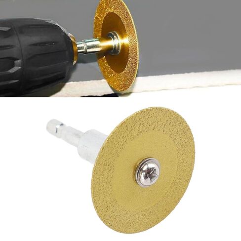 TOPINCN 1/4 Inch Hex Shank Blades, Diamondes Cutting Wheel, Rotarys Tool Slitting Disc Accessories, PVC Pipe Cutter Blades, Multi Purpose Stone Trimming Disc for DIY Use (6cm Pole) in Kuwait
