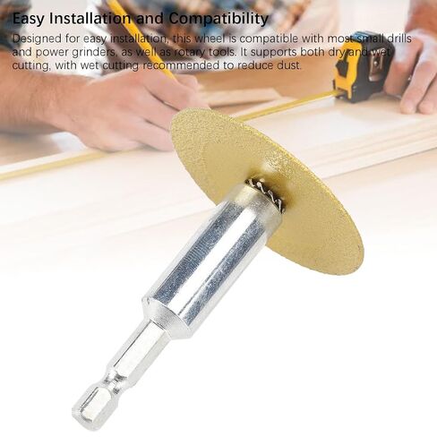TOPINCN 1/4 Inch Hex Shank Blades, Diamondes Cutting Wheel, Rotarys Tool Slitting Disc Accessories, PVC Pipe Cutter Blades, Multi Purpose Stone Trimming Disc for DIY Use (6cm Pole) in Kuwait