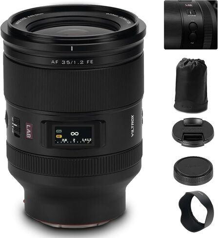 VILTROX 35mm F1.2 LAB FE Full Frame Lens for Sony E, AF 35mm f/1.2 FE Auto Focus Prime Lens for Sony E-Mount A7SIII A7III A7RIII A7IV A7RIV A9 A1 FX3 A7RV ZVE1 A7CR A7CII A93 ZV-E10 FX30 in Kuwait