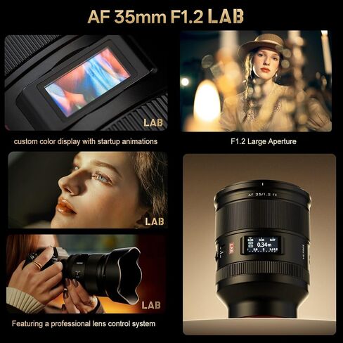 VILTROX 35mm F1.2 LAB FE Full Frame Lens for Sony E, AF 35mm f/1.2 FE Auto Focus Prime Lens for Sony E-Mount A7SIII A7III A7RIII A7IV A7RIV A9 A1 FX3 A7RV ZVE1 A7CR A7CII A93 ZV-E10 FX30 in Kuwait