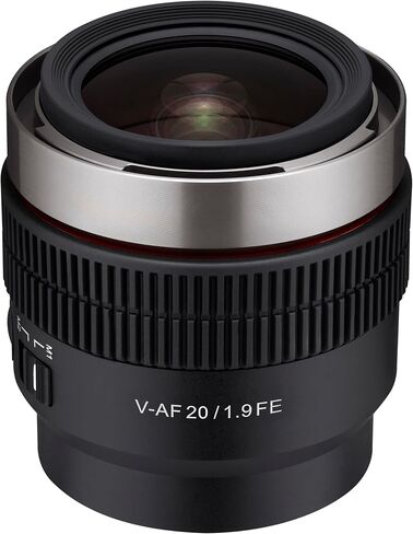 Samyang V-AF 20mm T1.9 Cine AF Wide Angle Lens for Sony E Mirrorless Cameras - Ultra Wide, 8K Video, Fast Aperture, Lightweight (Renewed) in Kuwait