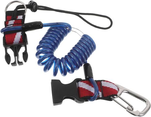 MAGICLULU Scuba Diving Lanyard with Quick Release Buckle, Heavy Duty Retractable Spring Coil Strap for Dive Cameras and Dive Lights, Ergonomic Design and Sturdy Stainless Steel and TPU in Kuwait