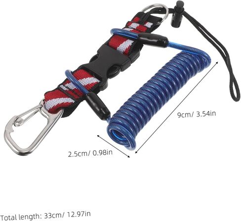 MAGICLULU Scuba Diving Lanyard with Quick Release Buckle, Heavy Duty Retractable Spring Coil Strap for Dive Cameras and Dive Lights, Ergonomic Design and Sturdy Stainless Steel and TPU in Kuwait