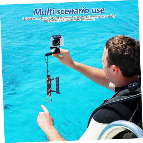 MAGICLULU Scuba Diving Lanyard with Quick Release Buckle, Heavy Duty Retractable Spring Coil Strap for Dive Cameras and Dive Lights, Ergonomic Design and Sturdy Stainless Steel and TPU in Kuwait