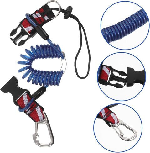 MAGICLULU Scuba Diving Lanyard with Quick Release Buckle, Heavy Duty Retractable Spring Coil Strap for Dive Cameras and Dive Lights, Ergonomic Design and Sturdy Stainless Steel and TPU in Kuwait