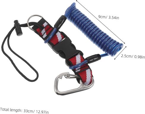 MAGICLULU Scuba Diving Lanyard with Quick Release Buckle, Heavy Duty Retractable Spring Coil Strap for Dive Cameras and Dive Lights, Ergonomic Design and Sturdy Stainless Steel and TPU in Kuwait
