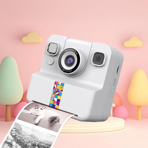 Instant Print Camera Kids Printing Camera Print Paper 2.4 Inch Screen 16X Zoom 1080P HD 180 Degree Rotating Lens MP3 Player for Boys Girls in Kuwait