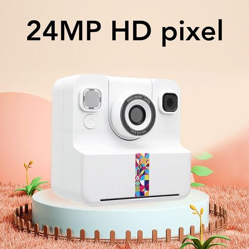 Instant Print Camera Kids Printing Camera Print Paper 2.4 Inch Screen 16X Zoom 1080P HD 180 Degree Rotating Lens MP3 Player for Boys Girls in Kuwait