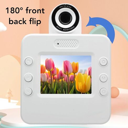 Instant Print Camera Kids Printing Camera Print Paper 2.4 Inch Screen 16X Zoom 1080P HD 180 Degree Rotating Lens MP3 Player for Boys Girls in Kuwait