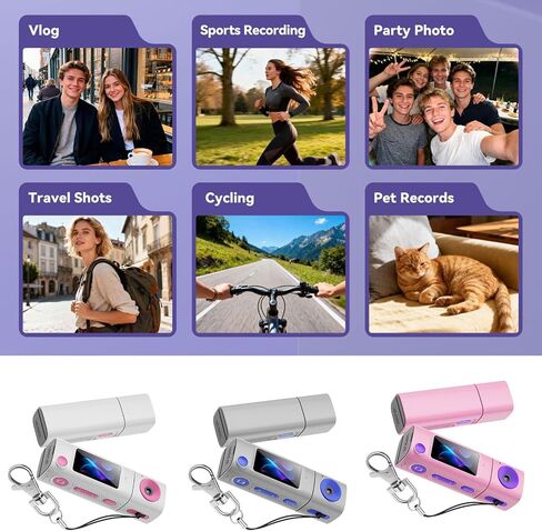 Retro Thumb Size Camera with 230 Degree Rotating Lens and Instantly Playbacks for and Beginner Pocket Camera in Kuwait