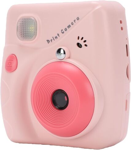 Instant Print Camera for Kids, Pink | 48MP Photo 1080P Video, 2.4 inch Color Screen, Inkless Thermal, with 2 Rolls Print Paper, 1500mAh Battery, for 4 to 12 Years in Kuwait