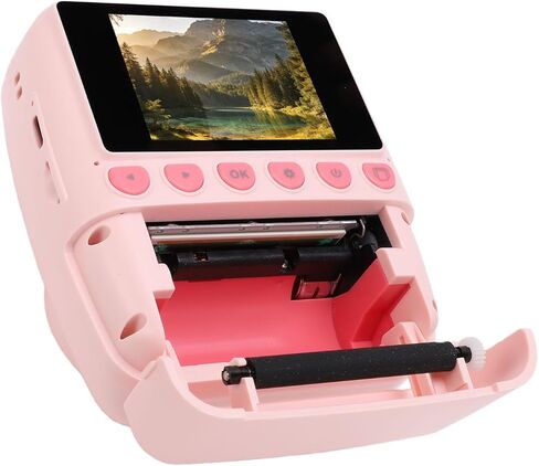 Instant Print Camera for Kids, Pink | 48MP Photo 1080P Video, 2.4 inch Color Screen, Inkless Thermal, with 2 Rolls Print Paper, 1500mAh Battery, for 4 to 12 Years in Kuwait