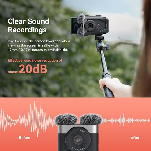 SmallRig Cage Kit for Canon PowerShot V10 with Furry Windshields, Camera Cage, Lens Cap and Storage Bag, Effectively Reducing Wind Noise About 20dB, for Outdoor Shooting, Travel, Vlog - 4235 in Kuwait