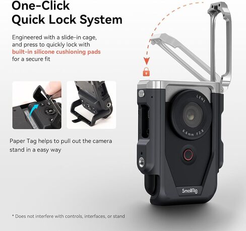SmallRig Cage Kit for Canon PowerShot V10 with Furry Windshields, Camera Cage, Lens Cap and Storage Bag, Effectively Reducing Wind Noise About 20dB, for Outdoor Shooting, Travel, Vlog - 4235 in Kuwait
