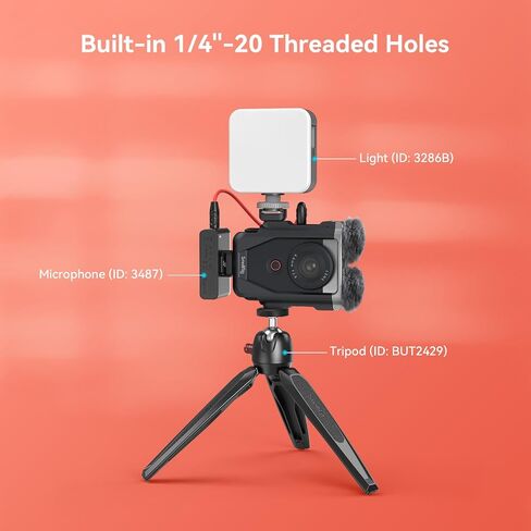 SmallRig Cage Kit for Canon PowerShot V10 with Furry Windshields, Camera Cage, Lens Cap and Storage Bag, Effectively Reducing Wind Noise About 20dB, for Outdoor Shooting, Travel, Vlog - 4235 in Kuwait
