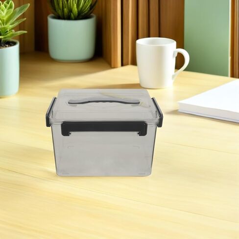 PRETYZOOM Acrylic Camera Lens Storage Box with Sealing Ring, Gray Medium Organizer Case for Digital Photography Accessories, Protective Camera Lens Organizer for Travel and Outdoor Use in Kuwait