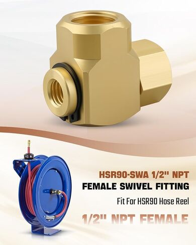 HSR90-SWA 1/2 Inch NPT Female Swivel Fitting Fit for HSR90 Hose Reel,NPT Female Brass Swivel Assembly in Kuwait