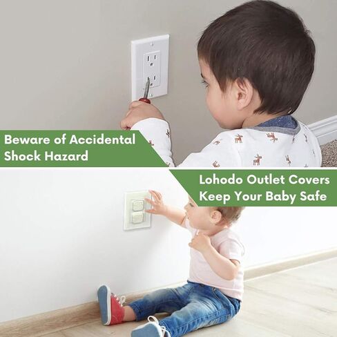 Outlet Covers Baby Proofing Socket Protectors Child Safety Plug Caps Difficult for Toddler to Remove Electric Shock Guard for US 3-Prong White 40 Pack in Kuwait