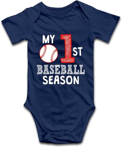 DOQOSESHY My First Baseball Season Boutique Baby Bodysuit Rompers Unisex Short Sleeve/Long Sleeve/Sleeveless in Kuwait