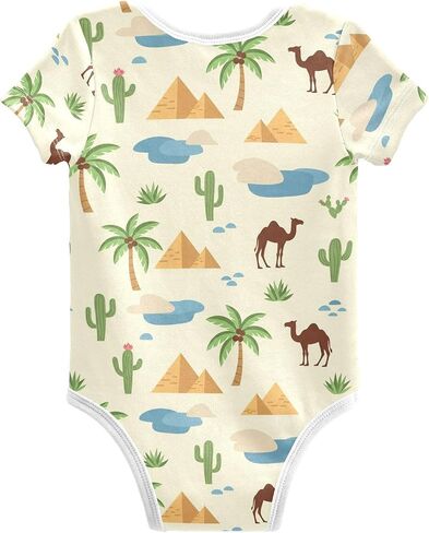 Baby Boys Girls One Piece Rompers Cotton Short Sleeve Bodysuit Newborn Infant Clothes Outfits for 0-24 Month in Kuwait