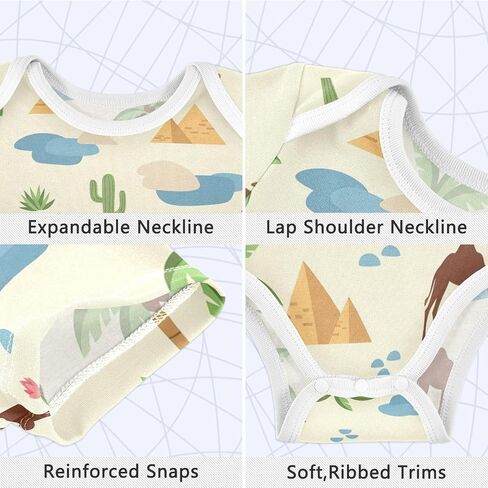 Baby Boys Girls One Piece Rompers Cotton Short Sleeve Bodysuit Newborn Infant Clothes Outfits for 0-24 Month in Kuwait