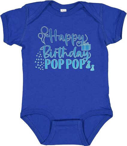 inktastic Blue Happy Birthday Pop Pop Baby Bodysuit in Kuwait