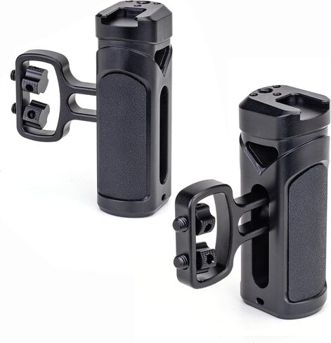 Zeadio Camera Side Handle Grip with Dual 1/4"-20 Mounting Knobs, Cold Shoe Mount, Universal Camera Handgrip for Mirrorless DSLR Cameras, Phone Stand for Recording, Vlogging,Travel etc (Pack of 2) in Kuwait