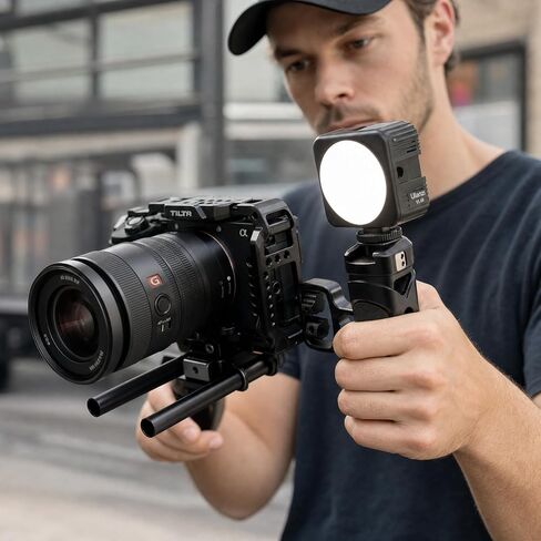 Zeadio Camera Side Handle Grip with Dual 1/4"-20 Mounting Knobs, Cold Shoe Mount, Universal Camera Handgrip for Mirrorless DSLR Cameras, Phone Stand for Recording, Vlogging,Travel etc (Pack of 2) in Kuwait