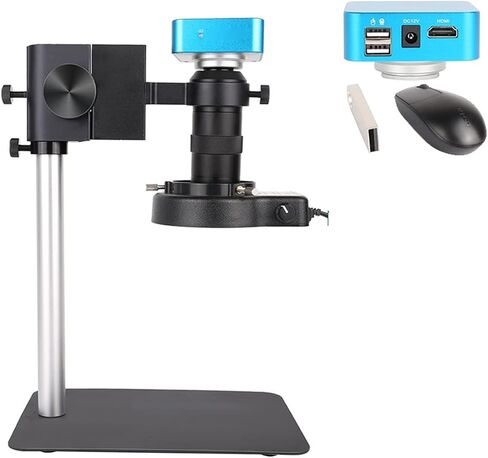 Microscope Accessories 48Mp 4K USB Hdmi Vga Digital Video Monocular Microscope Camera Continus Zoom 180X C-Mount Durability and Reliable Performance,One Color-B1 Set in Kuwait