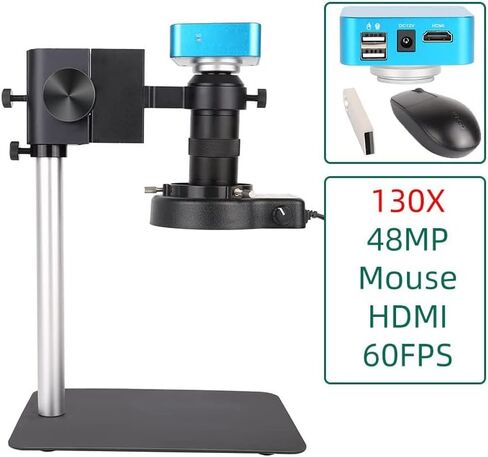 Microscope Accessories 48Mp 4K USB Hdmi Vga Digital Video Monocular Microscope Camera Continus Zoom 180X C-Mount Durability and Reliable Performance,One Color-B1 Set in Kuwait