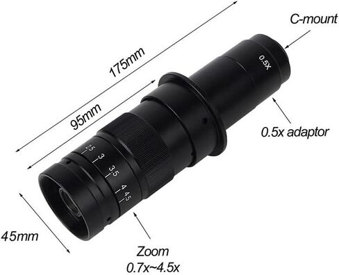 Microscope Accessories 48Mp 4K USB Hdmi Vga Digital Video Monocular Microscope Camera Continus Zoom 180X C-Mount Durability and Reliable Performance,One Color-B1 Set in Kuwait