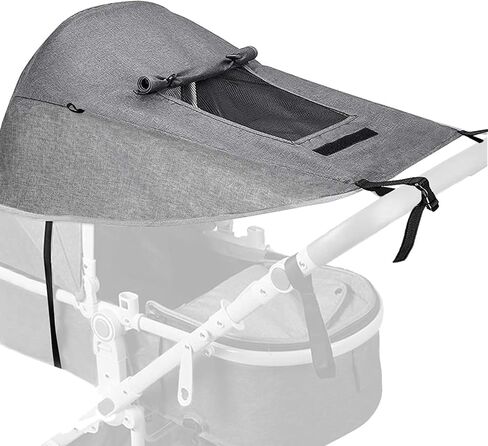 Baby Stroller Universal UPF 50+ Sun Protector Shade Blackout Cover Pushchair Shield Canopy Pram Rain Sunshade with See Through Extender Accessory Easy Installation in Kuwait