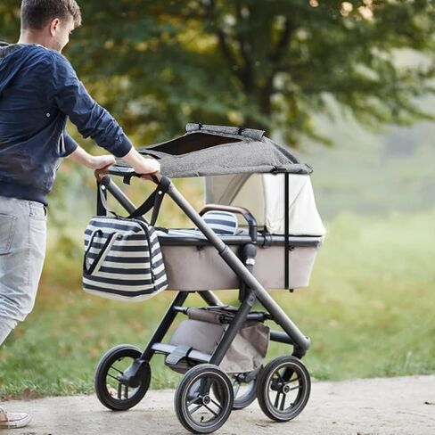 Baby Stroller Universal UPF 50+ Sun Protector Shade Blackout Cover Pushchair Shield Canopy Pram Rain Sunshade with See Through Extender Accessory Easy Installation in Kuwait