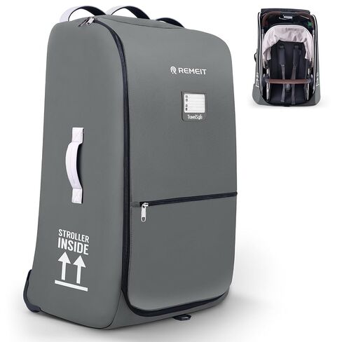 Stroller Bag for Airplane, Stroller Travel Bag Compatible with UPPAbaby Vista V1 V2 V3, Cruz V1 V2 V3, Rolling Wheel Bag with Storage Pocket, Multiple Handles,Luggage Tag for Flight Travel,Grey in Kuwait