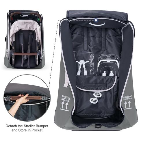 Stroller Bag for Airplane, Stroller Travel Bag Compatible with UPPAbaby Vista V1 V2 V3, Cruz V1 V2 V3, Rolling Wheel Bag with Storage Pocket, Multiple Handles,Luggage Tag for Flight Travel,Grey in Kuwait