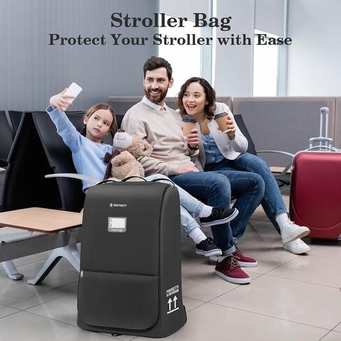 Stroller Bag, Stroller Travel Bag for Airplane Compatible with UPPAbaby Vista V1 V2 V3, Cruz V1 V2 V3, Rolling Wheel Bag with Storage Pocket,Multiple Handles,Luggage Tag for Flight Travel,Black in Kuwait