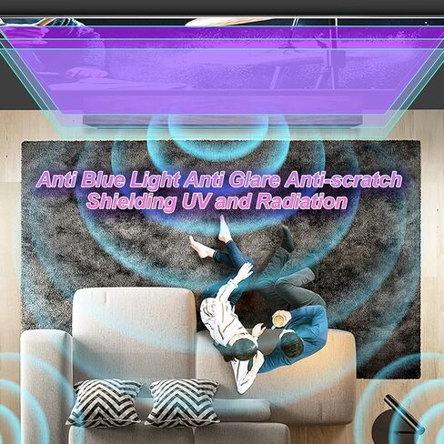32"-75" Anti Glare TV/PC Screen Protecto,Indoor & Outdoor Anti Blue Light Screen Frosted Film Anti-Reflection Rate Up To 92%,32" 704 * 395 in Kuwait