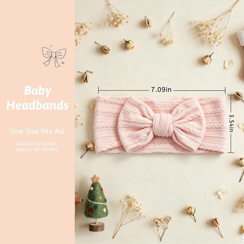 8PCS Baby Girl Bows Soft Nylon Baby Headbands, Newborn Bows for Toddler Girls, Elastic Babys Bow Headbands for Newborns Infants Toddlers, Newborn Headband Bow for Daily Wear in Kuwait