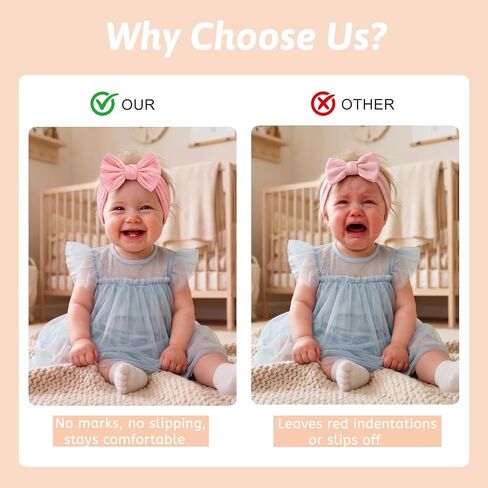8PCS Baby Girl Bows Soft Nylon Baby Headbands, Newborn Bows for Toddler Girls, Elastic Babys Bow Headbands for Newborns Infants Toddlers, Newborn Headband Bow for Daily Wear in Kuwait