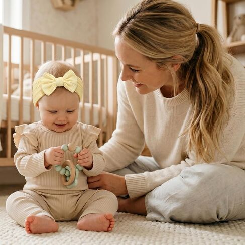 8PCS Baby Girl Bows Soft Nylon Baby Headbands, Newborn Bows for Toddler Girls, Elastic Babys Bow Headbands for Newborns Infants Toddlers, Newborn Headband Bow for Daily Wear in Kuwait