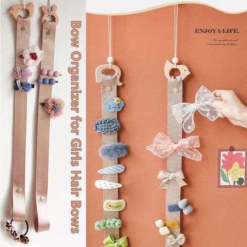 Hair Bow Holder Organizer for Girls, Hair Tie Clip Holder Organizer and Storage Headband Hanger Hanging Jewelry Organizers Wall Décor for Baby Girls Women (Bear) in Kuwait