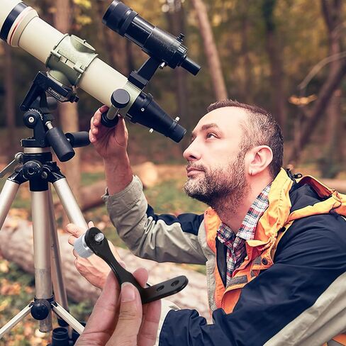 Kichvoe 2pcs Black Iron Telescope Photography Adapter for Single and Double Telescopes Featuring Stable Connection and Unique L-Shaped Design, Portable Binocular Adapter Mount for Outdoor in Kuwait