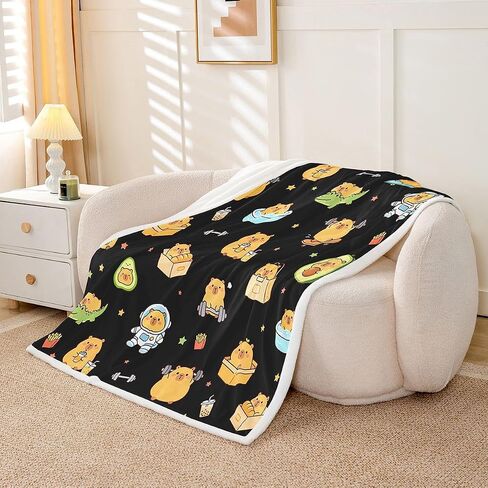 Guinea Pig Duvet Cover Set Toddler Size,Stars Bread Weightlifting Bedding Set 2pcs,Pets Animal Astronaut Quilt Cover with Zipper Closure,Yellow Animals Kids Room Decor, 1 Pillowcase,No Comforter in Kuwait