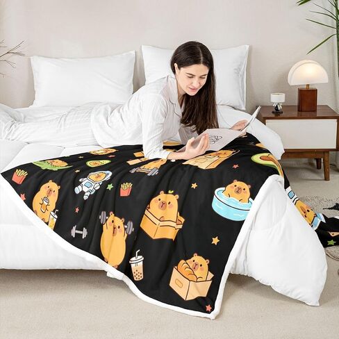 Guinea Pig Duvet Cover Set Toddler Size,Stars Bread Weightlifting Bedding Set 2pcs,Pets Animal Astronaut Quilt Cover with Zipper Closure,Yellow Animals Kids Room Decor, 1 Pillowcase,No Comforter in Kuwait