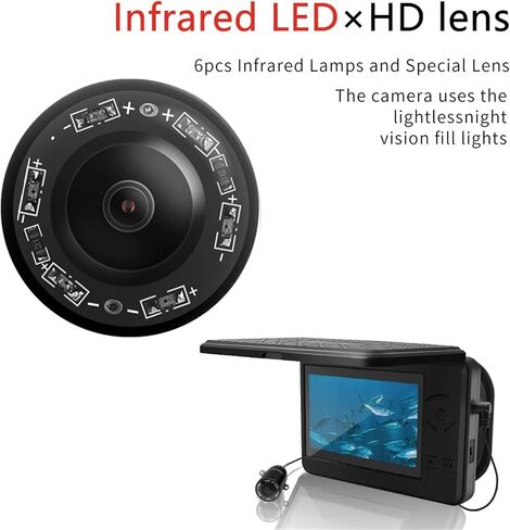 Underwater Camera, Underwater Fisherman Video Camera with DVR 4.3 '' 1280 * 720P for Winter Ice Fishing Sea in Kuwait
